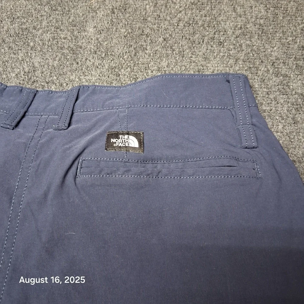 The North Face Long Chino Shorts‎ Mens Size 30 Blue Sprag Flat Front Khaki